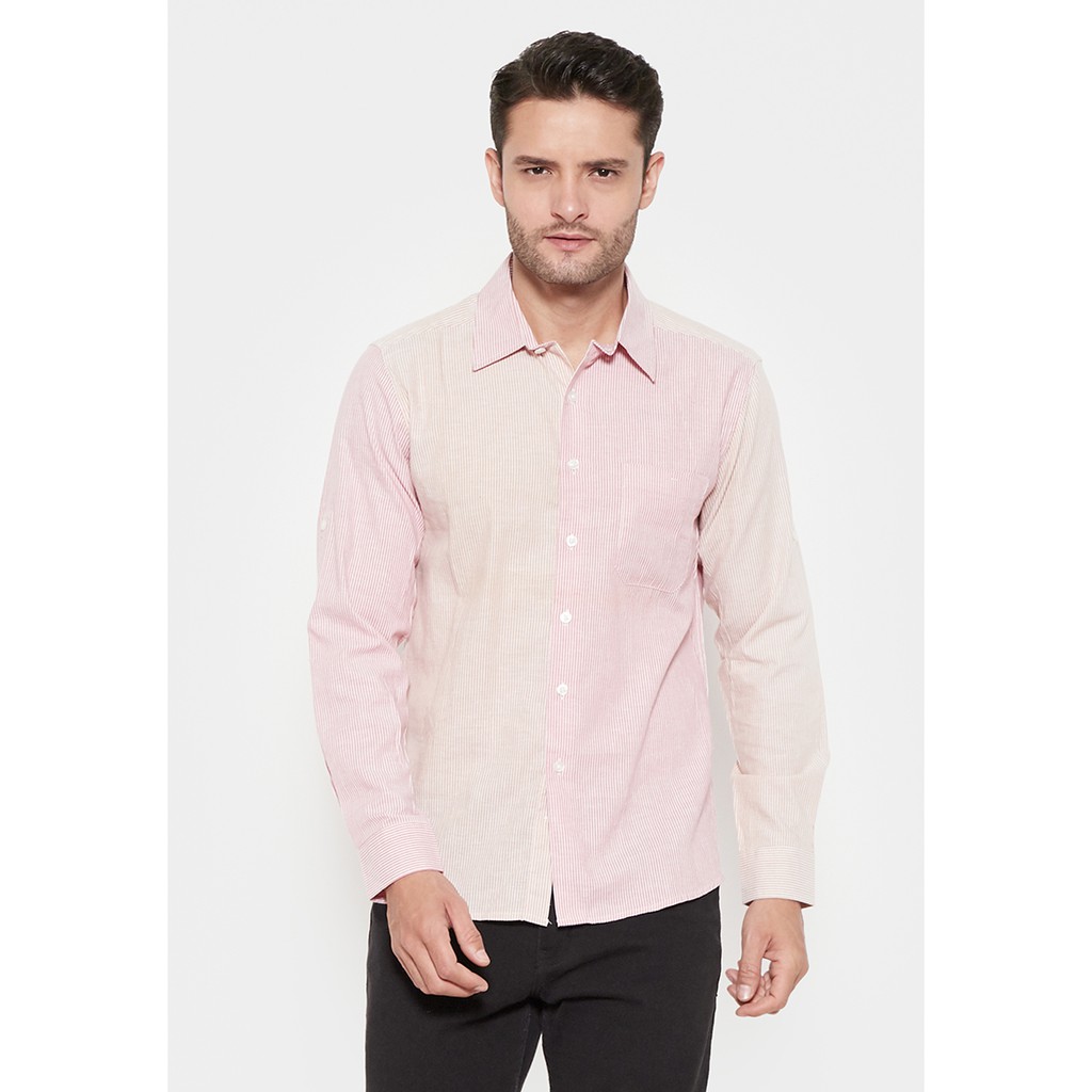 Kemeja Pria Garis WILLIAM Lengan Panjang YEGE