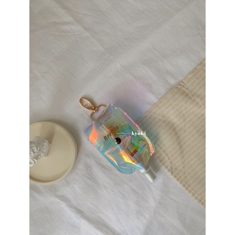 Hand Sanitizer Pouch Gantung Hologram Custom Nama Engrave