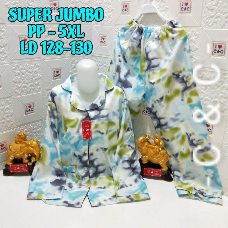 BAJU TIDUR PIYAMA/PP SUPER JUMBO 5XL/LD 130-Aquatic hijau