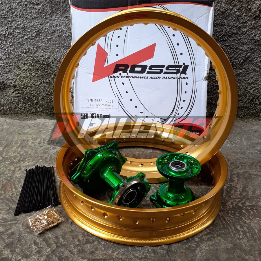 Velgset Gold Supermoto KLX 230 Velg Velk KLX230 Tromol Hijau