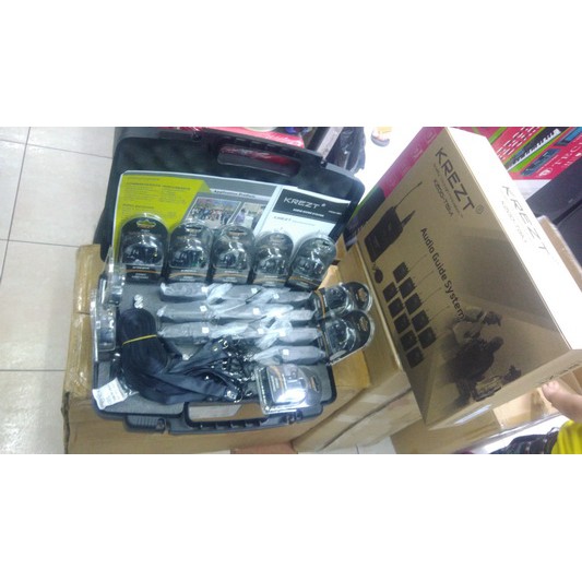 Paket Wireless Audio Tour Guide System KREZT K200 TGM Original Garansi Resmi 1 Pembicara 10 Pendenga