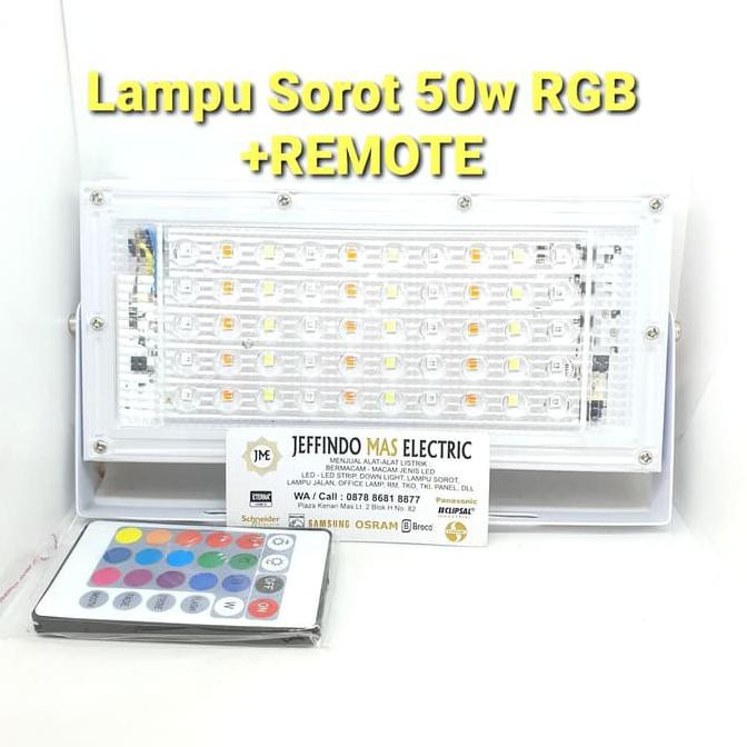 Lampu Sorot LED 50w RGB Lampu Tembak Warna warni Floodlight 50 watt