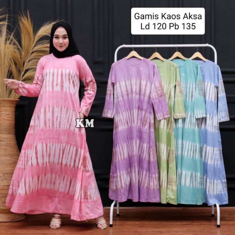 Gamis Kaos Jumbo Ld 120 / Gamis Busui / Gamis Galar / Gamis Pelangi Tiedye / Gamis Bumil