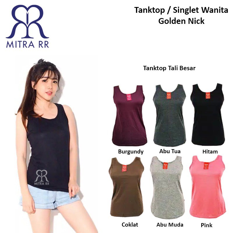 Tanktop Wanita M- XXL / Tank Top Polos Warna Tali Kecil Besar Size Jumbo Spandek