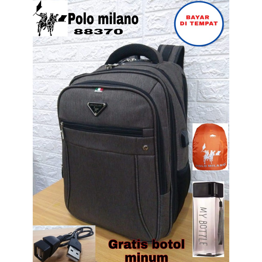 TAS RANSEL COWOK POLO MILANO - 88360 Tas Pria RANSEL KEKINIAN TERLARIS ANTI AIR USB CHARGER