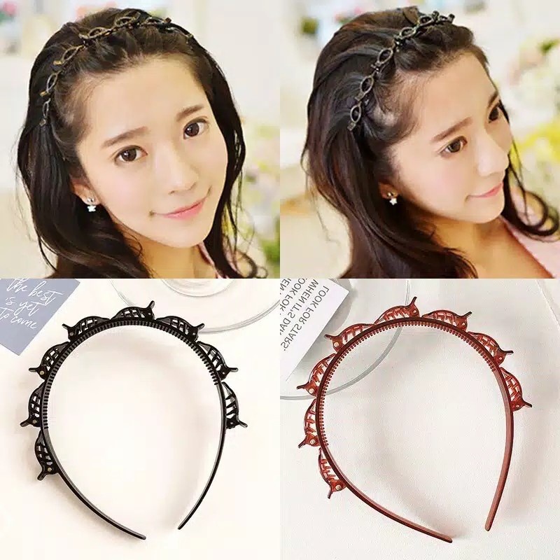 Bando Jepit Rambut 2 in 1 Bando Kepang Bandana