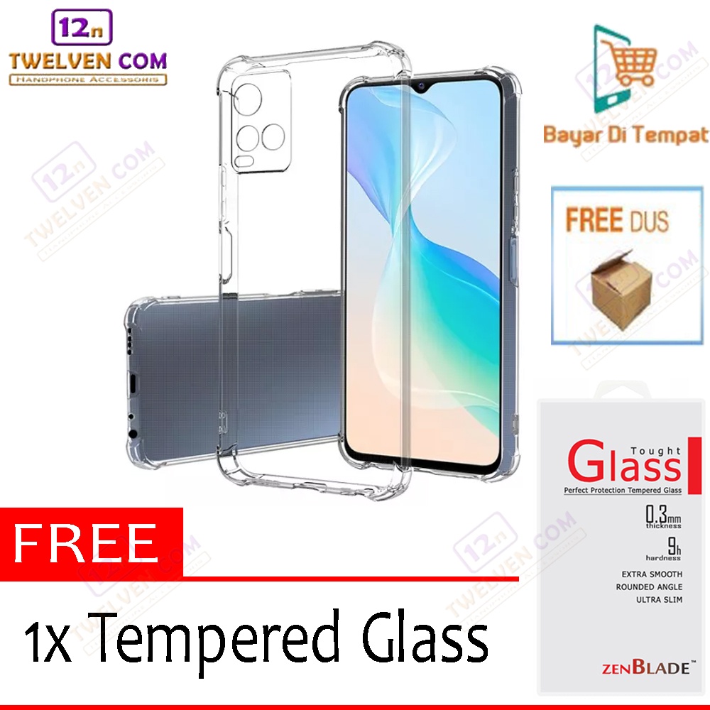 [FLASH SALE] Case Anti Crack Anti Shock Softcase Vivo Y21s - Free Tempered Glass