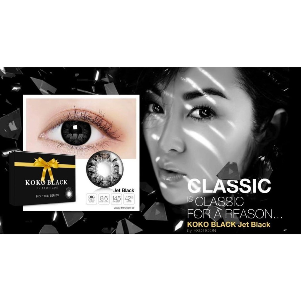 ❤ RATU ❤ Softlens X2 Koko Black Normal  | Soflens Koko Black Big Eyes Dia 14.5mm