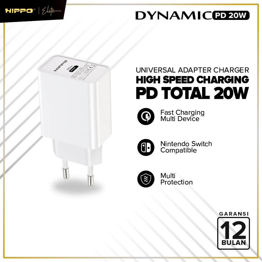 BATOK CAS Hippo Dynamic Adaptor Charger PD Quick Fast Charging PD 20 W