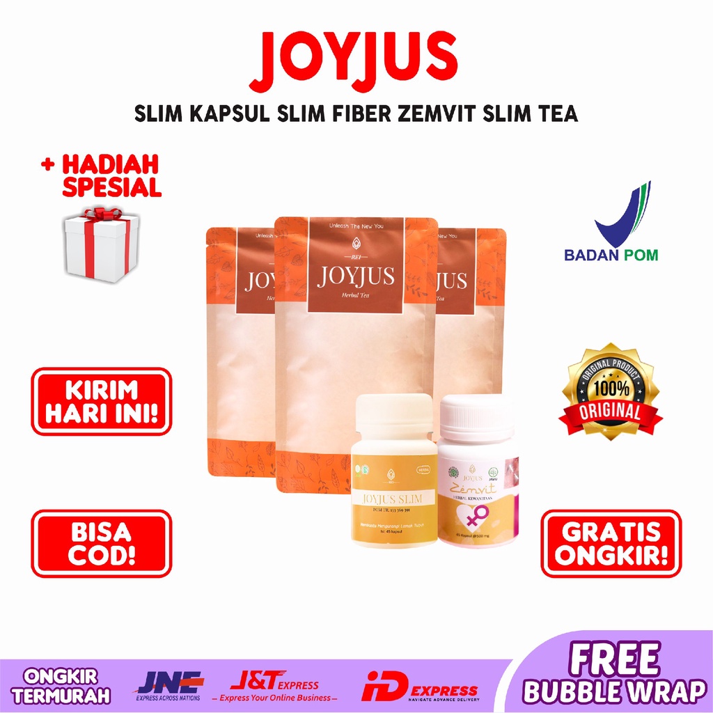 Joyjus Slim Kapsul Slim Fiber Zemvit Slim Tea Fiber Lime Pelangsing Herbal BPOM Original