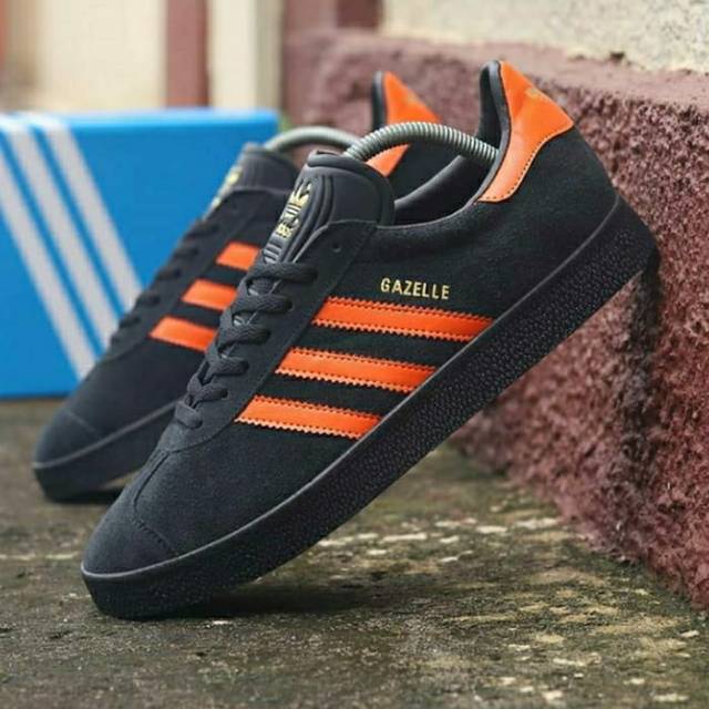 Adidas Gazelle Black Orange gum