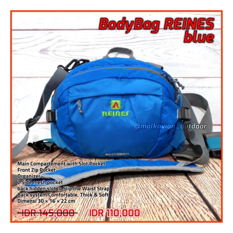 PROMO DISKON BodyBag REINES BLUE Tas Slempang Pendaki Gunung Hiking Camping Outdoor Adventure