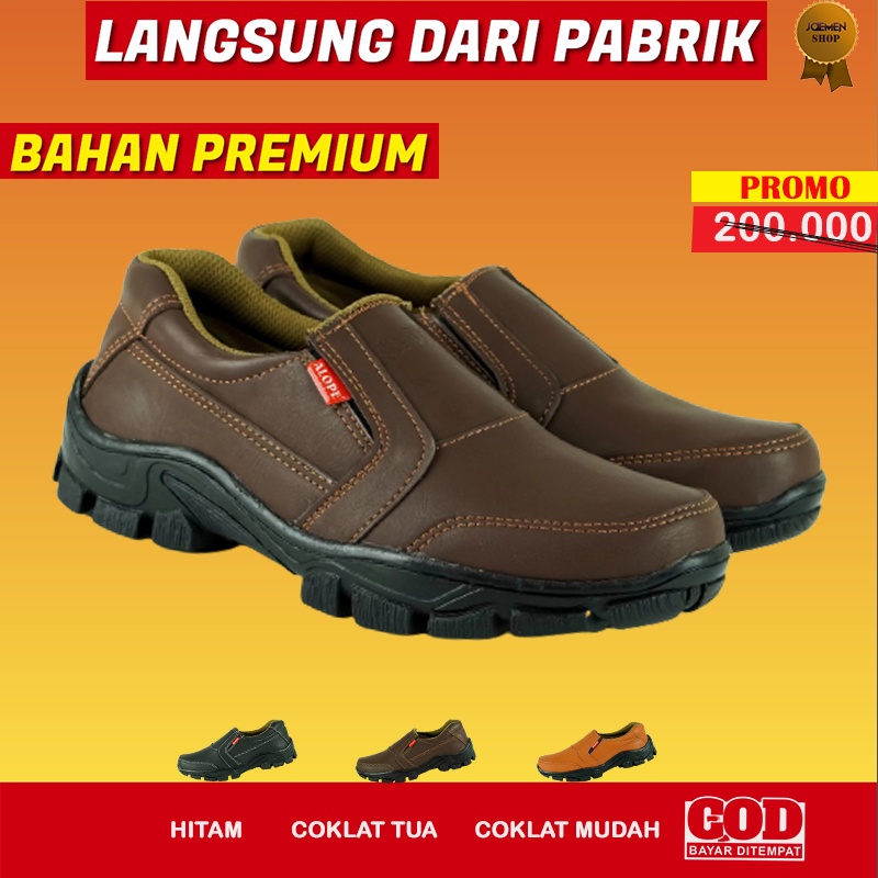Sepatu Sipatu Kerja Pria Laki Laki Cowok Dewasa Kulit Asli Tanpa Tali Murah Keren Terbaru 2022 Pria 