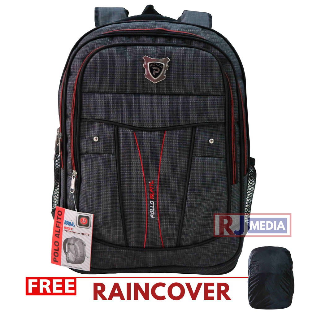 Tas Punggung Ransel Laptop Polo Alfito Backpack Anak Sekolah Les Kuliah Ransel Kerja  Awet Murah Sporty Bonus Raincover Tas Ransel Cowok Laptop