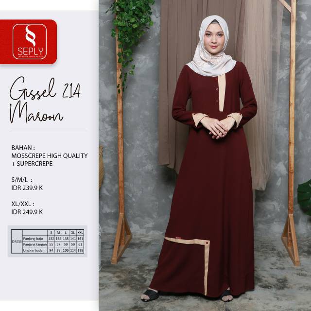 Gamis Katun Original SEPLY GISSEL 214 ABU