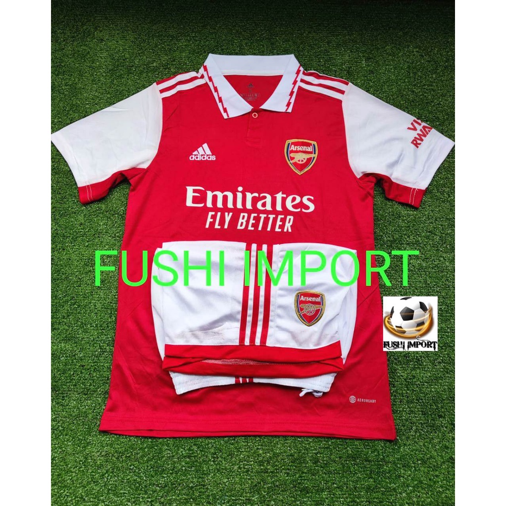 Setelan Jersey Baju Bola Arsenall Home 2022 2023 ( Fullset Satu Set ) Grade Ori