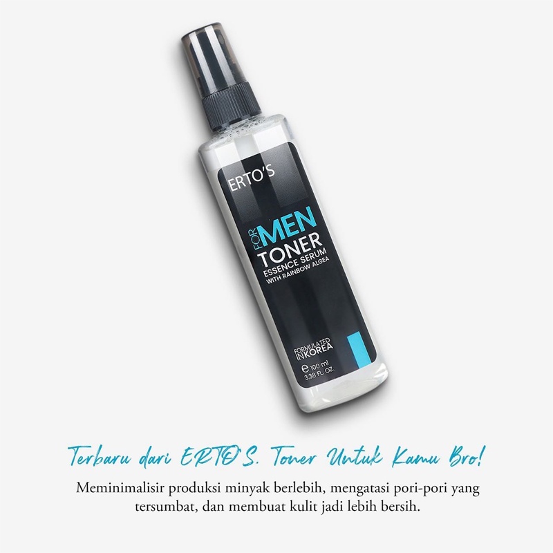 ERTOS For Men Solusi Wajah Kusam Jerawat Essence Serum Toner  Whitening Pria Man 100% ORIGINAL BPOM