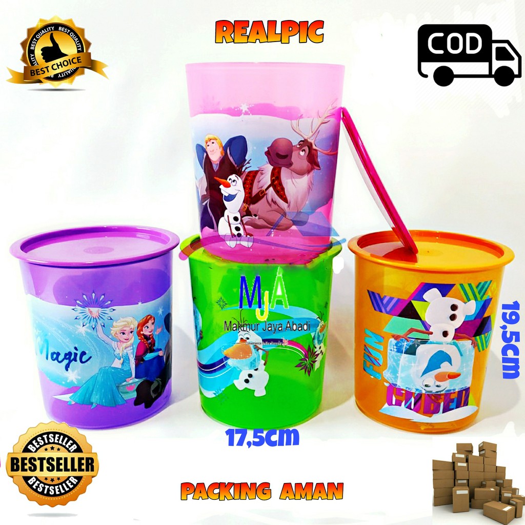 Calista Odate 2L Klip Toples Plastik Motif Imut Tempat Cemilan Food Storage Wadah Makanan