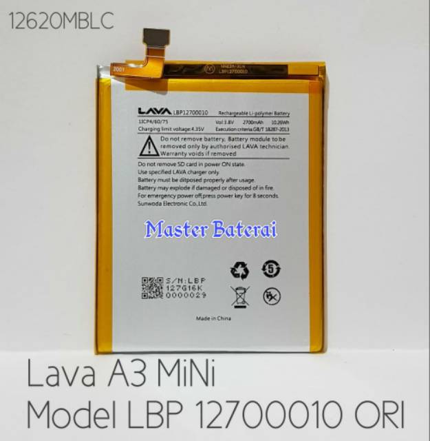 Baterai Lava A3 Mini A3mini Lava Lbp12700010 Ori Shopee Indonesia