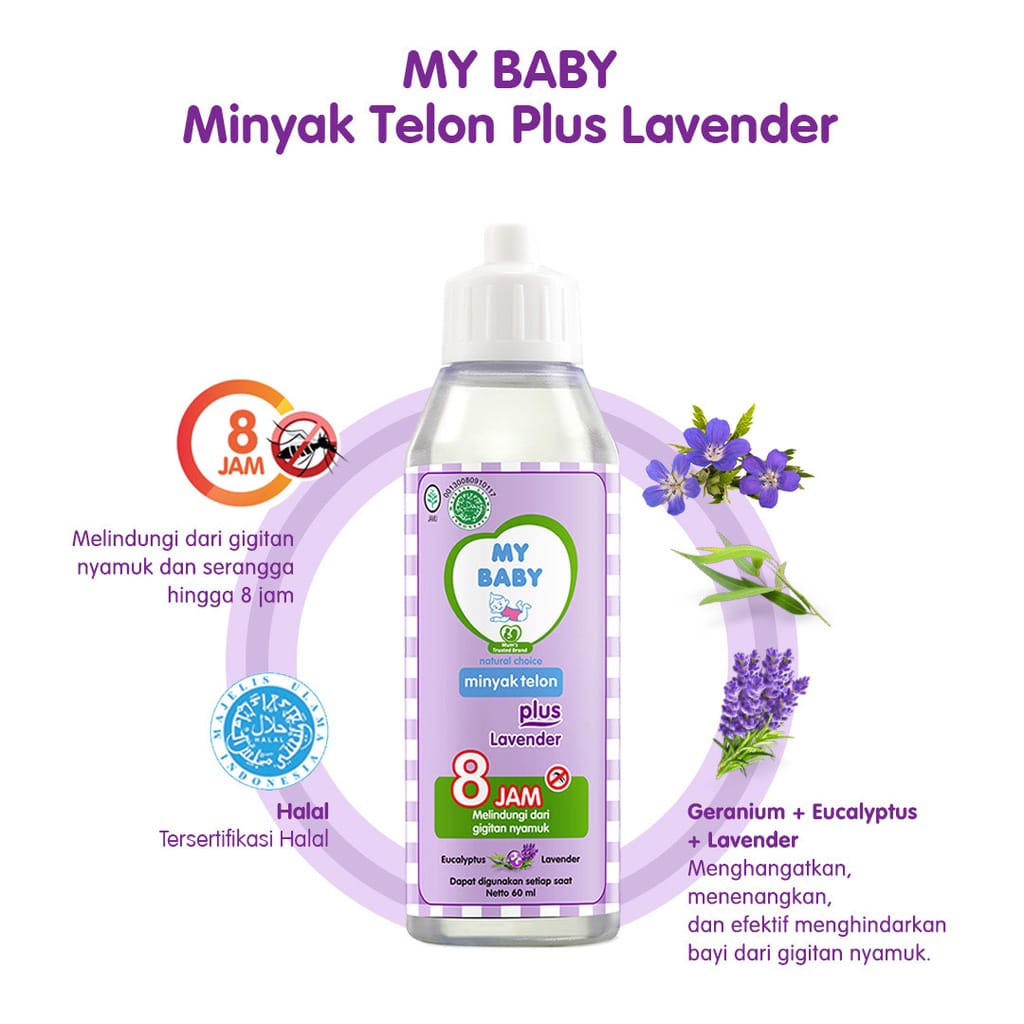 MY BABY Minyak Telon Plus Lavender - Minyak Bayi Anti Nyamuk 8 Jam
