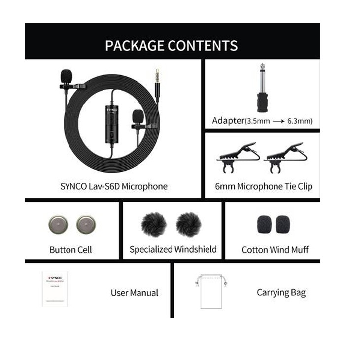 Synco LAV S6D Dual Lavalier Mic