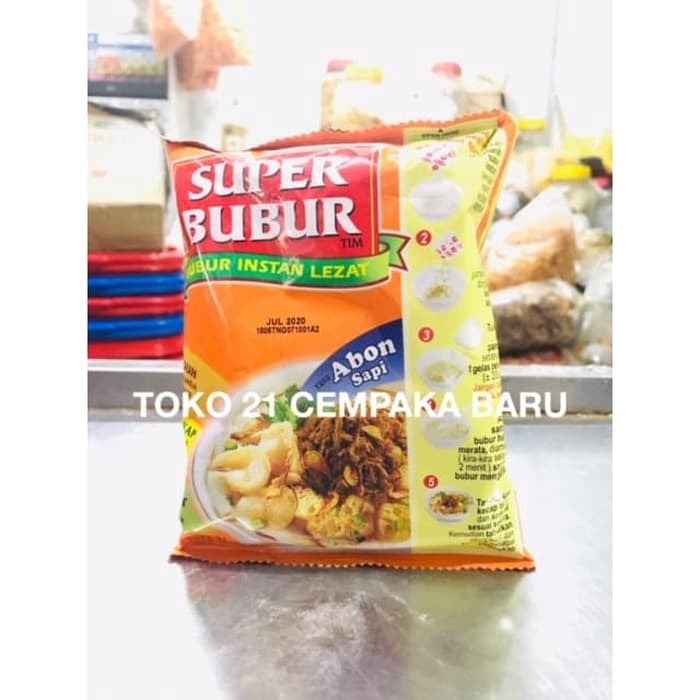 

Super Bubur Rasa ABON SAPI sachet 49 gram | Super Bubur Instan Murah Promo