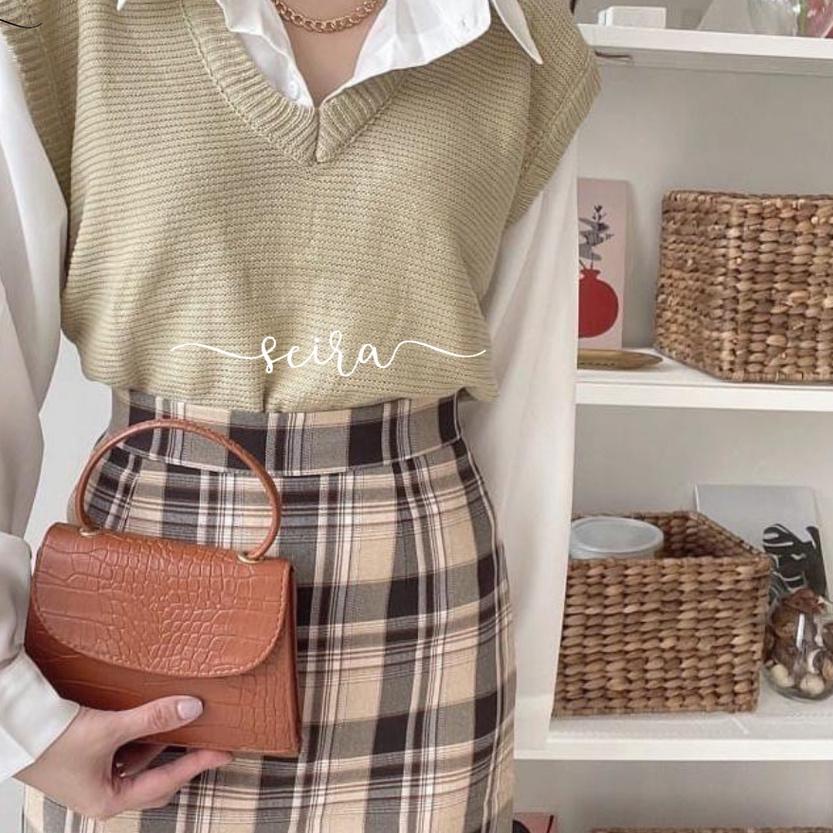 ♫ [BISA ] Kani Vest Rompi Basic Rajut / Outer Knit V Neck / Rompi Kani / Vest Kani / Outer Rajut Kan