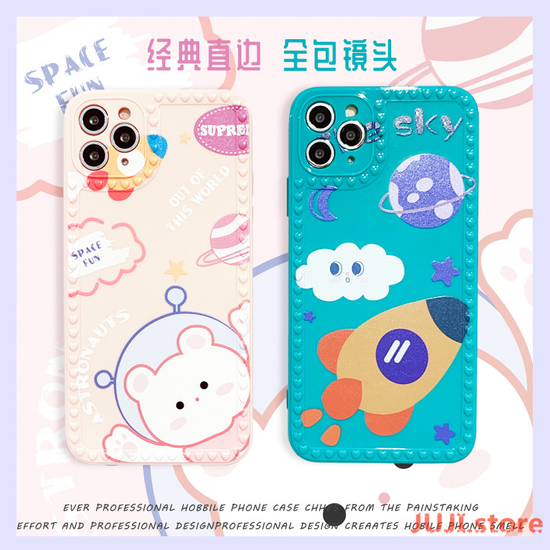 Lovely little girl Love Heart Camera Protection Candy Color Glossy Soft TPU Phone Case iPhone 12 11 Pro Max 7 8 Plus X XS MAX XR