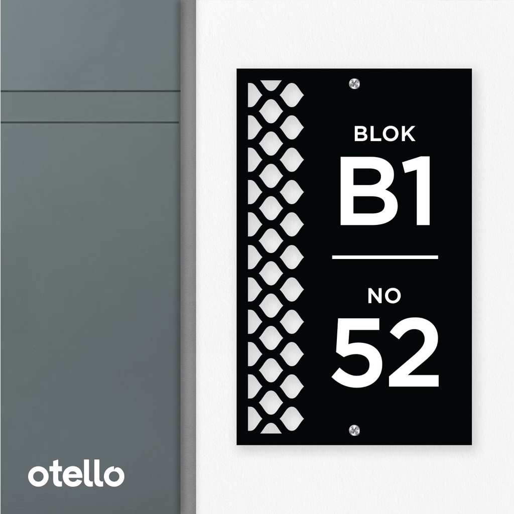 Otello Custom Papan Alamat Rumah Nomor Acrylic Nomer No Minimalist Print Akrilik Label House Number Label Aesthetic Mewah Modern