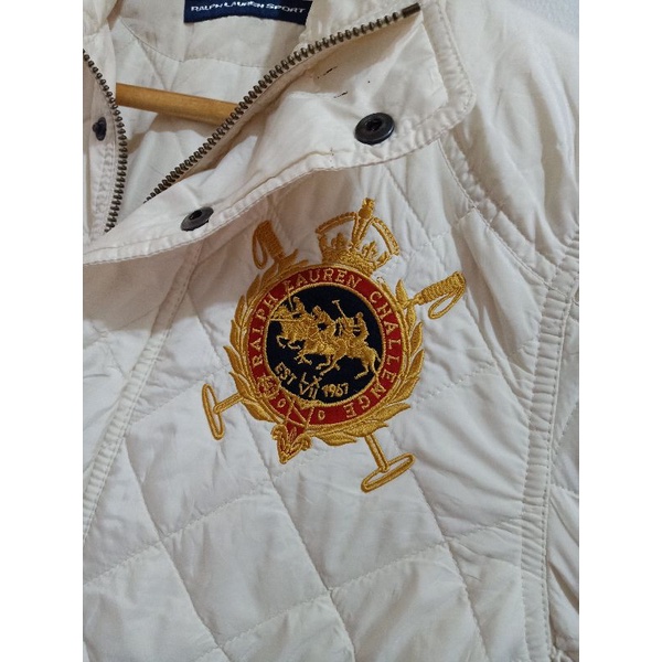 Ralph Lauren sport cream quilted corduroy puffer jacket