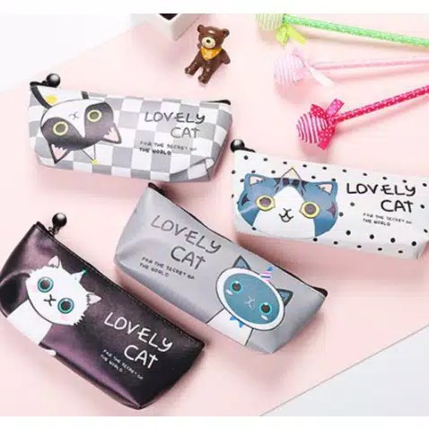 

EDW KP30 Kotak Pensil Lucu Karakter Lovely Cat Tempat Pensil Unik