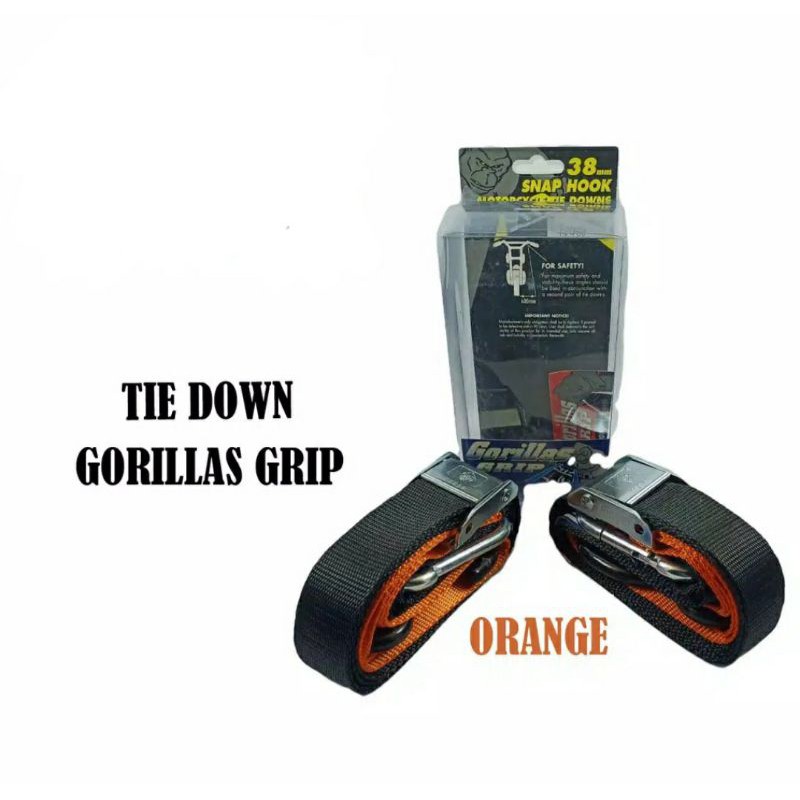 TIE DOWN GORILLAS GRIP ORIGINAL. TALI PENGIKAT MOTOR TRAIL MOTOCROSS ENDURO TRABAS SUPERMOTO KLX CRF