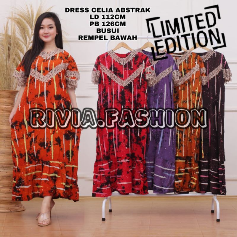 Daster Kekinian Celia Abstarak Baju Daster Arab Renda Bahan Daster Rayon Pakaian Grosir Daster Murah