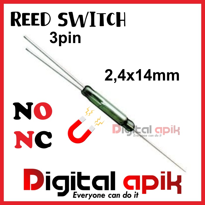 Saklar Reed Switch Sensor Magnet Magnetron Alarm Dual NO NC 3 Pin 3P