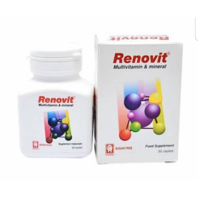 Renovit multivitamin dan mineral (kemasan botol isi 30 tablet)