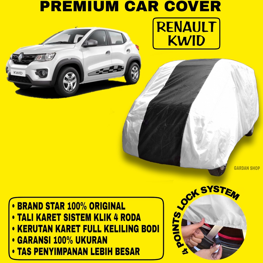 Body Cover RENAULT KWID SILVER HITAM Penutup Bodi Mobil Renaukt Kwid Waterproof PREMIUM