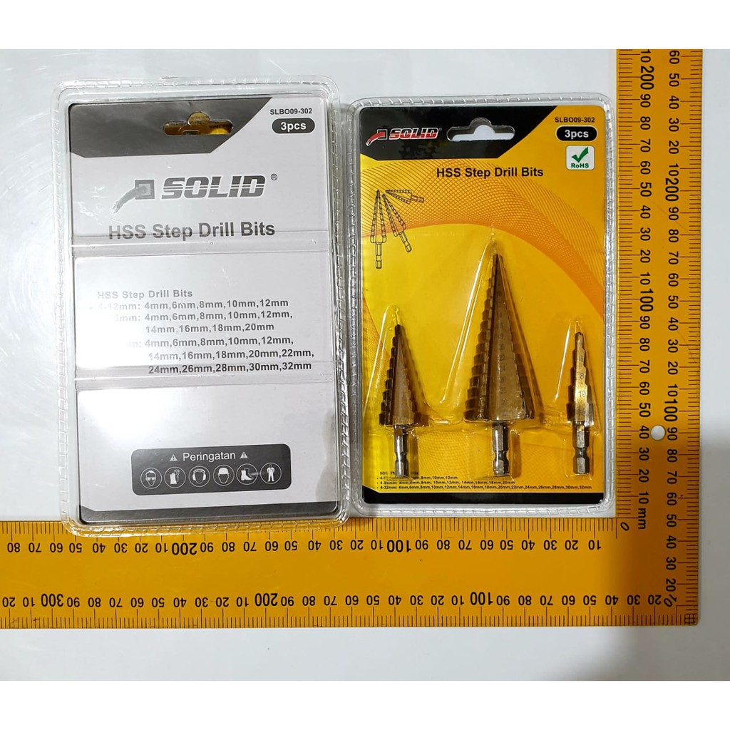 AMTEC HSS Mata Bor SET 3 pc 32 mm Pagoda Multi Step Cone Drill Mata Bor 3 PCS STEP DRILL dril mata bor Pagoda besi kerucut Cone drill hole saw multi TERMURAH