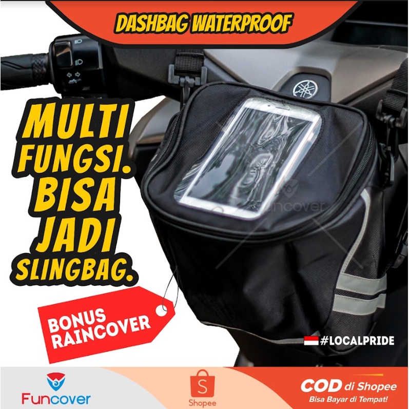 Tas Box Motor Dashbag TankBag Tas HP GPS Selempang Slingbag Waterproof Funcover