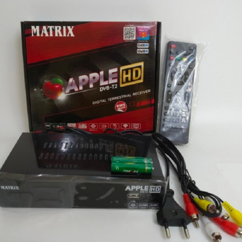 Set Top Box Tv Digital Matrix DVB T2 Apple HD EWS / set top box dvb t2 / set box tv digital / box tv digital / set top box tv tabung / stb dvb t2