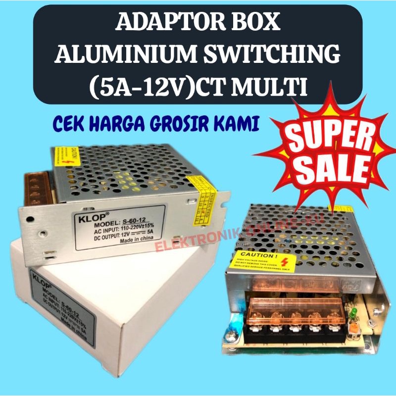 ADAPTOR BOX ALUMINIUM SWITCHING 5A 12V CT MULTI