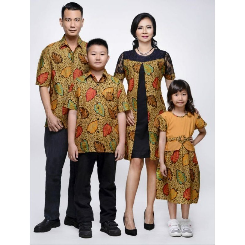 Couple Keluarga Dress Batik Solo Motif Ulir Garudo Mama Papa Anak Dijual Terpisah Simifashion