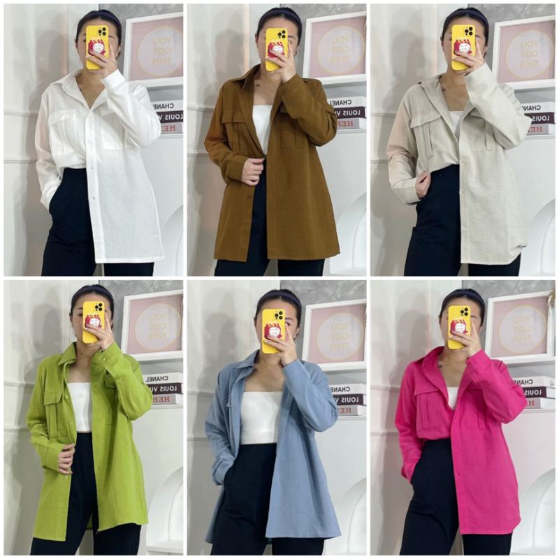 ⚡️CLEARANCE SALE ♡ PREMIUM ♡ ORIGINAL ! MARINA LONG SLEEVE POCKET BUTTON SHIRT / KEMEJA LENGAN PANJANG ( BUSUI FRIENDLY )