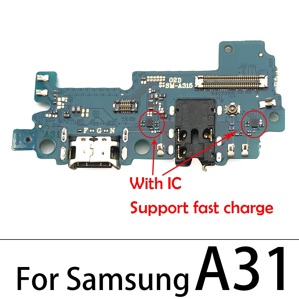For Samsung A10 A20 A30 A40 A50 A70 A01 A11 A21 A31 A51 A71 A21s USB Charge Port Jack Dock Connector Charging Board Flex Cable-A31 Original