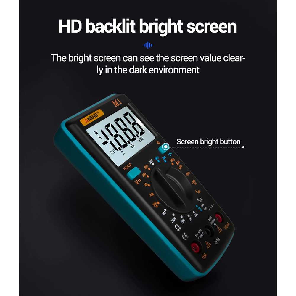 Digital Multimeter Voltage Tester Current Resistance LCD Digital Multi Meter Pengukur Arus Listrik Desain Portable