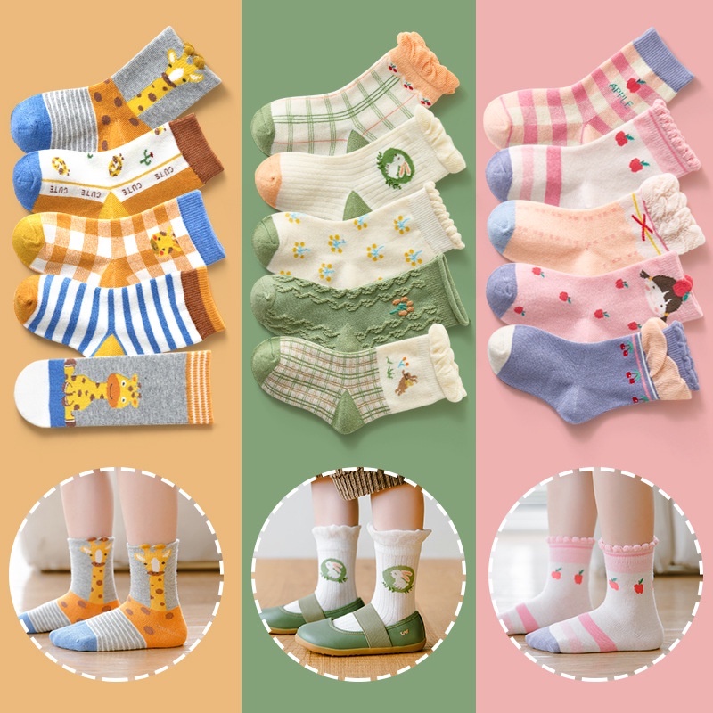 Kaos Kaki Anak Laki Laki Perempuan 5 IN 1 ( 5 Pasang / Bks ) Import