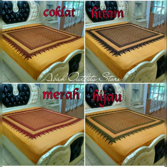 SPREI BATIK SOGAN MOTIF PEKALONGAN WARNA COKLAT MERAH HITAM HIJAU KING SIZE UKURAN 180x200x30 KADO