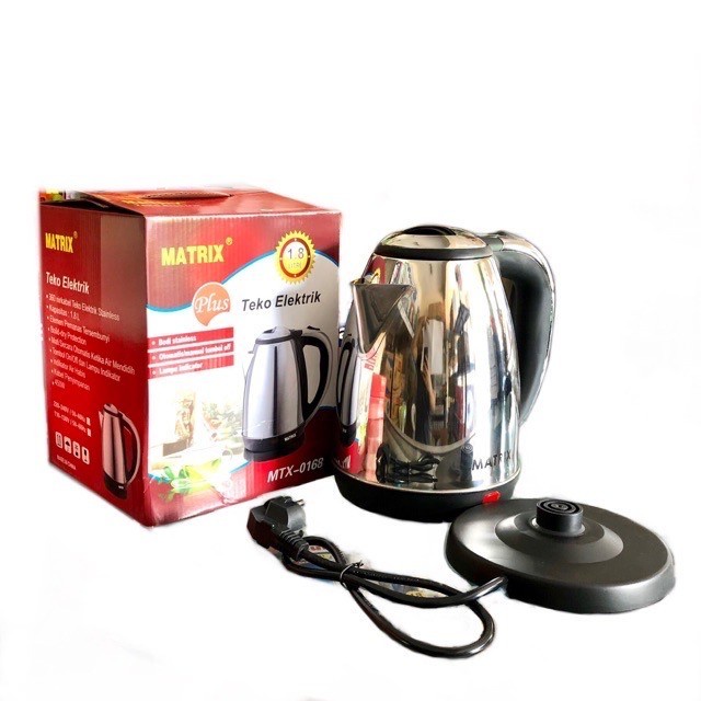 TEKO LISTRIK/KETTLE ELECTRIC MEREK MATRIX MTX-0168 UKURAN TEKO 1.8 LITER CEPAT MATANG