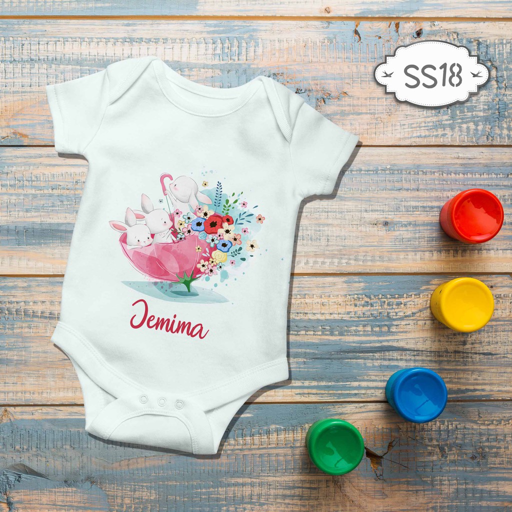 Jumper Baby Girl boy newborn Cute Rabbits Cute Animal Series Custom name nama bebas