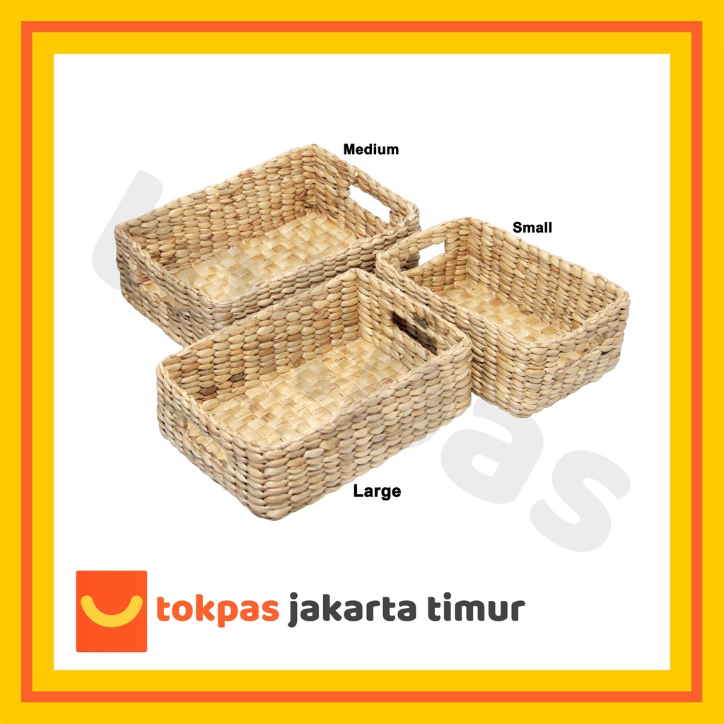 Keranjang Anyaman Eceng Gondok / Storage Box / Tempat Penyimpanan Anyaman Eceng Gondok Serbaguna