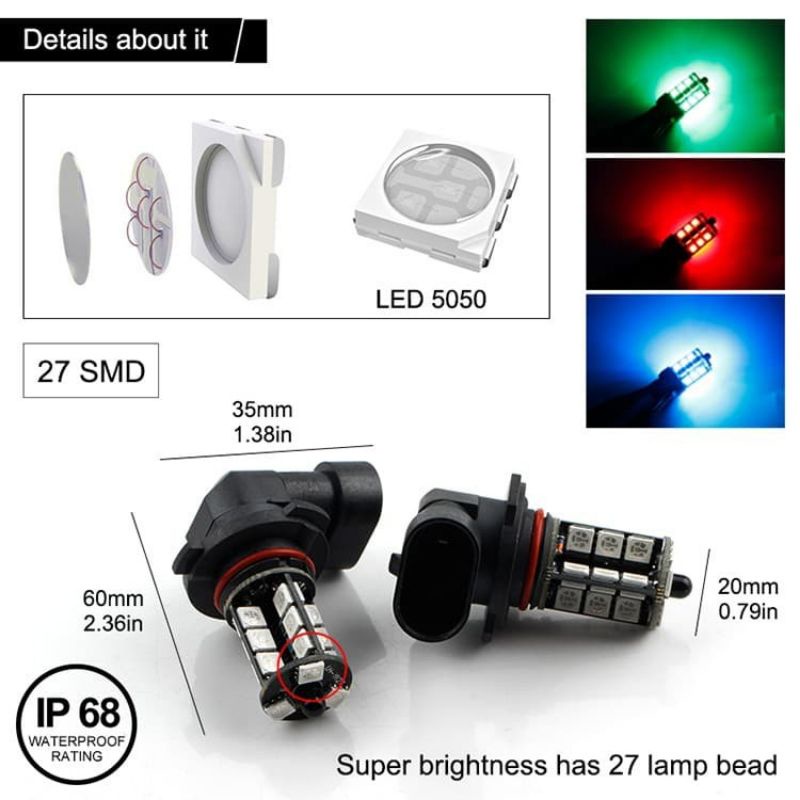 SEPASANG LED FOGLAMP H11 H8 H16 REMOTE RGB AVANZA XENIA ERTIGA RUSH TERIOS AGYA AYLA CALYA SIGRA